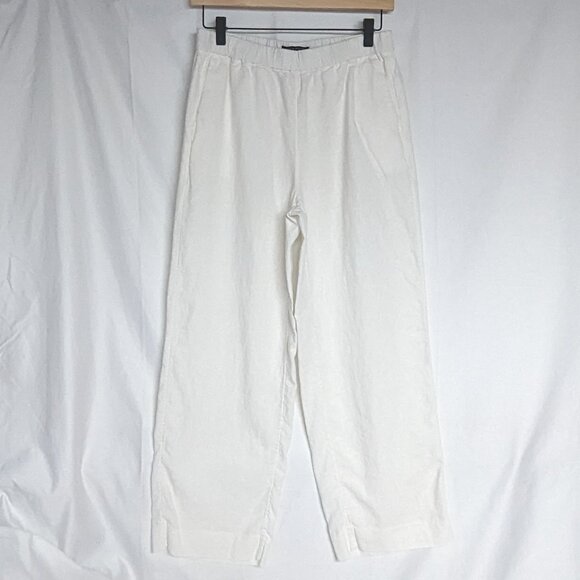 Linen straight-leg ankle pants white small EUC Banana Republic - Picture 2 of 8